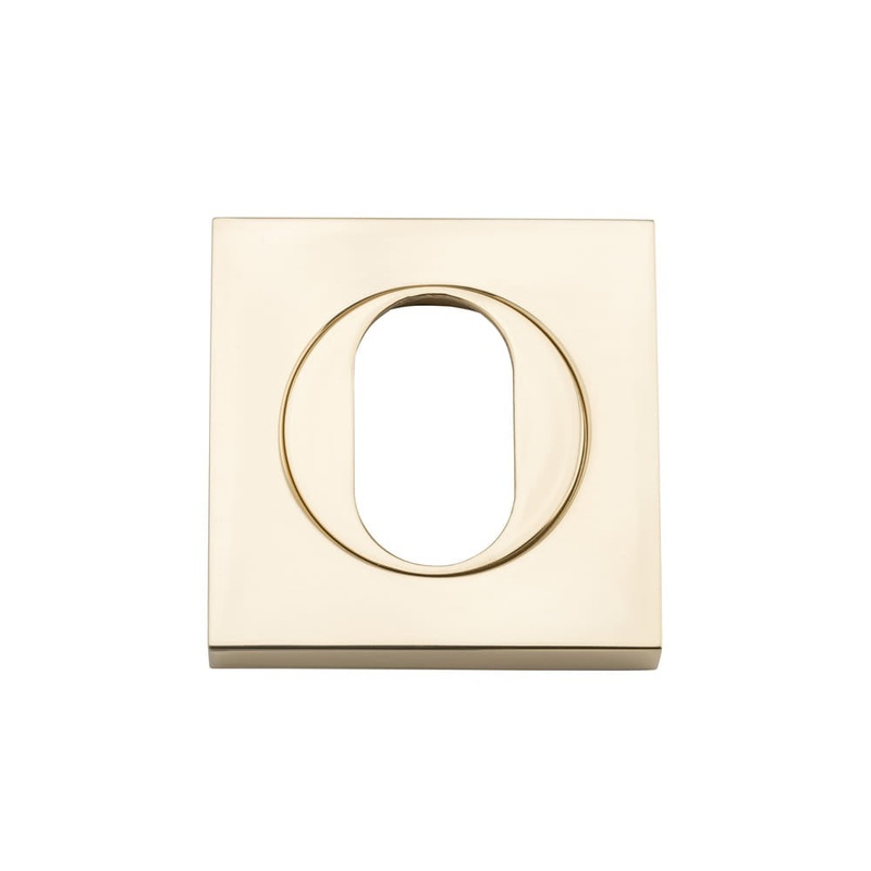 Escutcheon Oval Square Pair Polished Brass H52xW52xP10mm