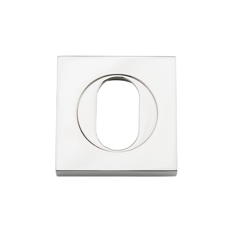 Escutcheon Oval Square Pair Polished Nickel