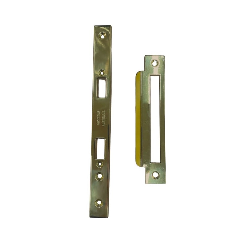 Jackson’s Lock Plate Kit Plain Long Polished Brass