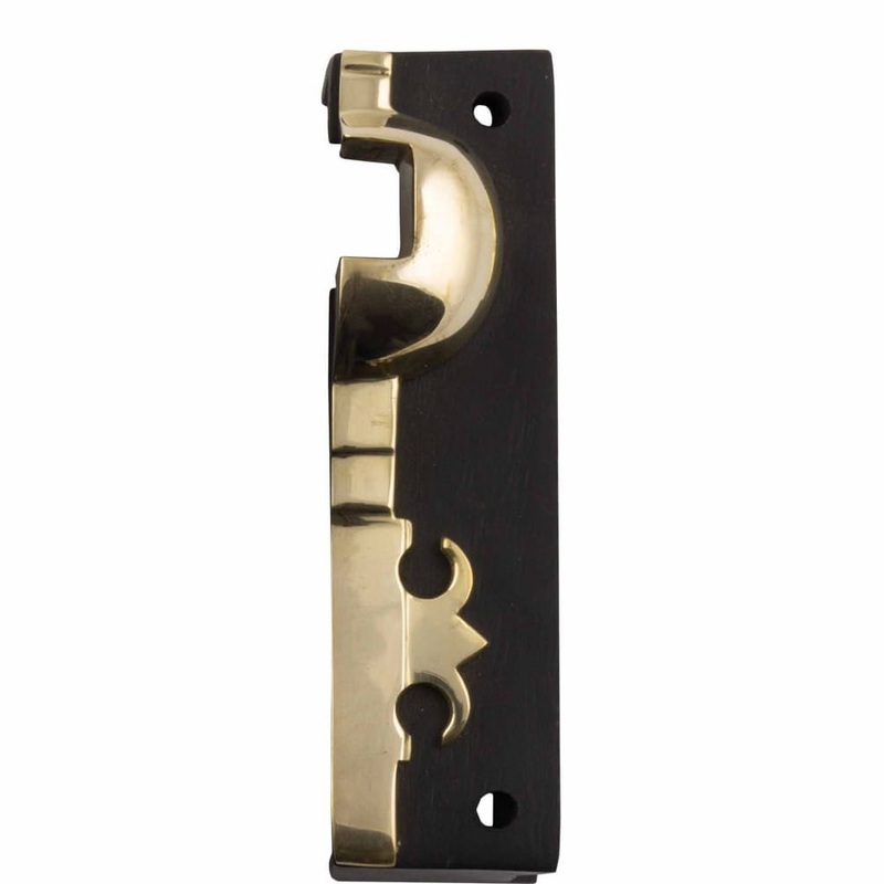 Rim Lock Box Keeper Unlacquered Brass Antique Finish