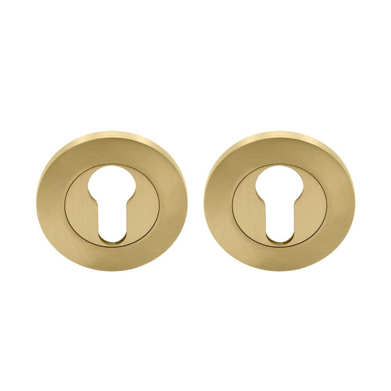 Windsor Euro Escutcheon Set Matt Satin Brass