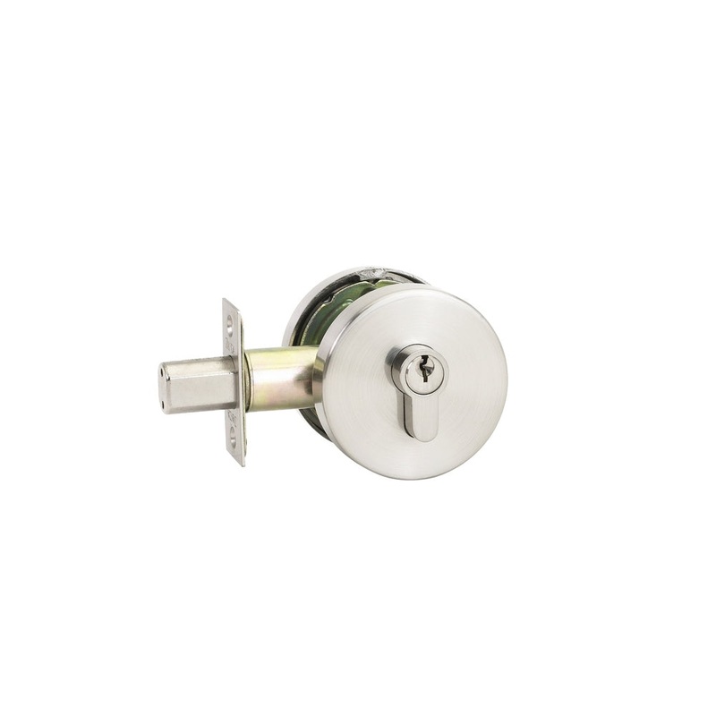 Zanda Round Slimline Deadbolt Double Cylinder Brushed Nickel
