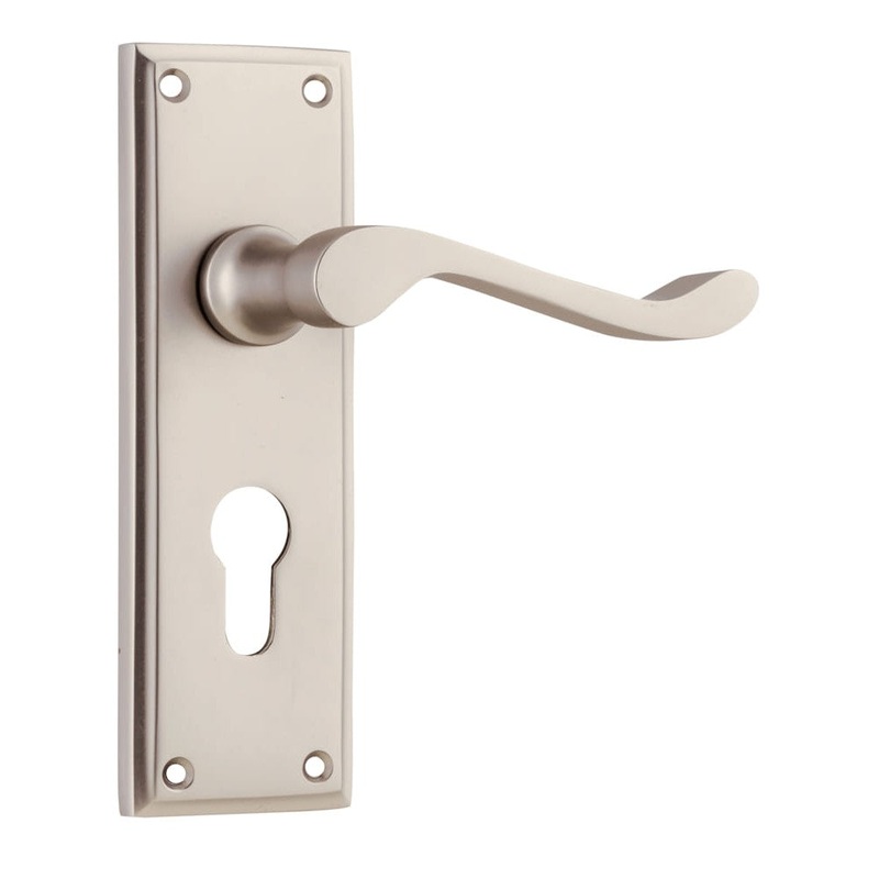 Door Lever Camden Euro Pair Satin Nickel