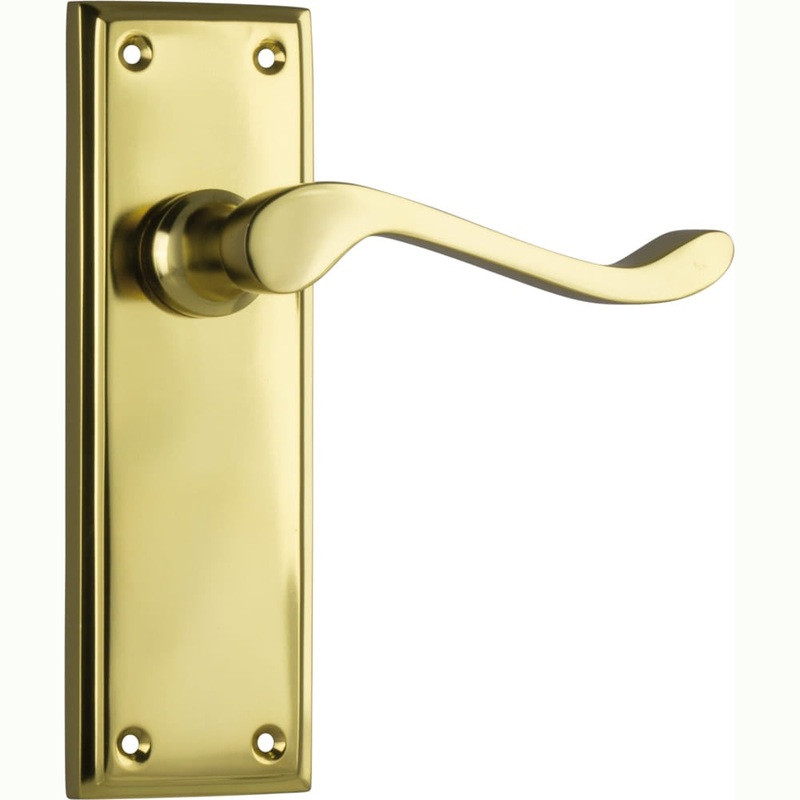 Door Lever Camden Latch Pair Polished Brass