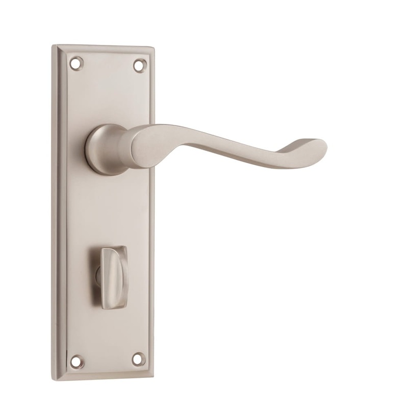 Door Lever Camden Privacy Pair Satin Nickel
