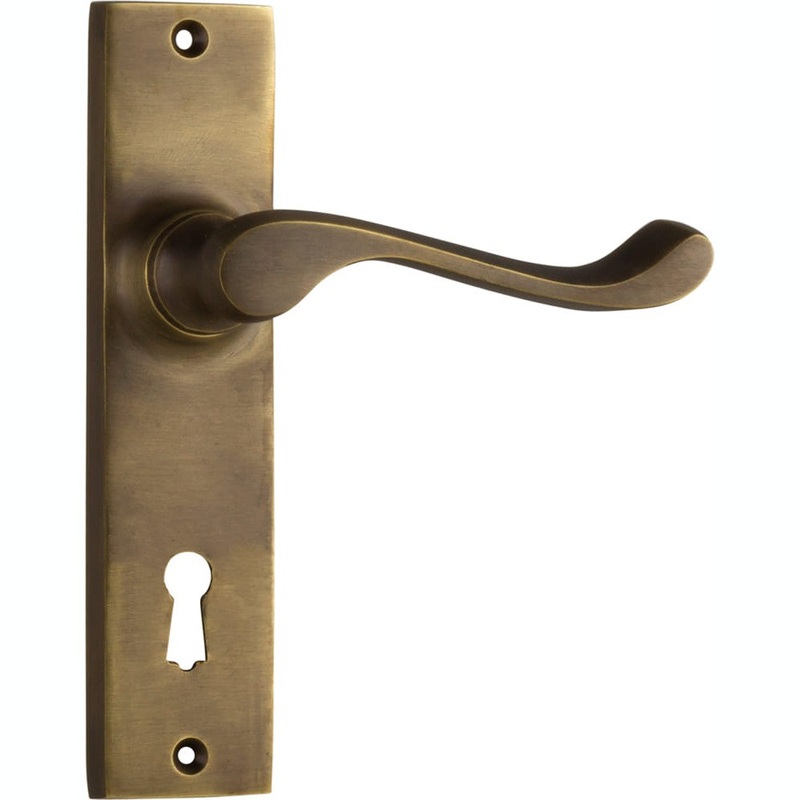 Door Lever Fremantle Lock Pair Antique Brass