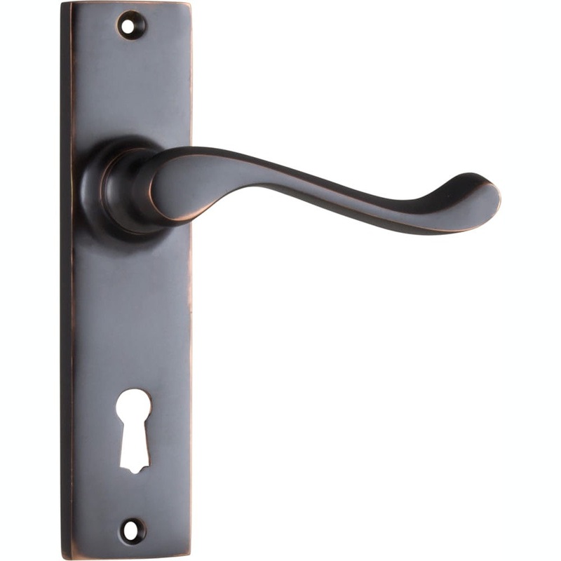 Door Lever Fremantle Lock Pair Antique Copper