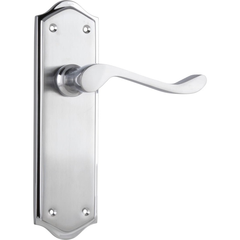Door Lever Henley Latch Pair Satin Chrome