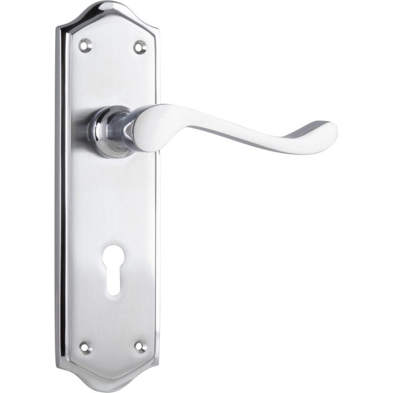 Door Lever Henley Lock Pair Satin Chrome