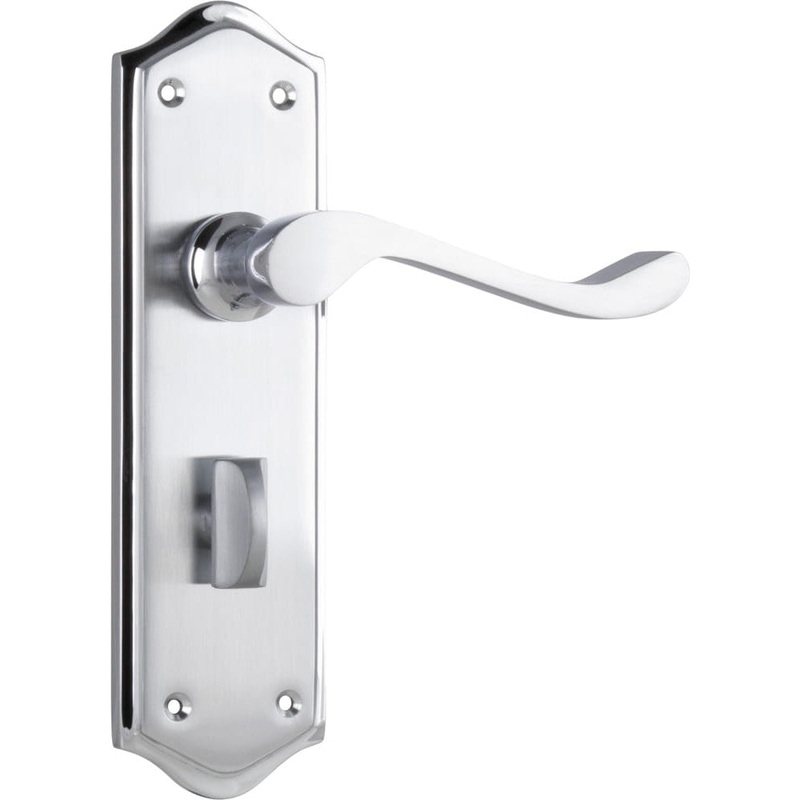 Door Lever Henley Privacy Pair Satin Chrome