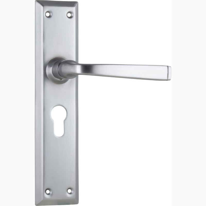 Door Lever Menton Euro Pair Satin Chrome