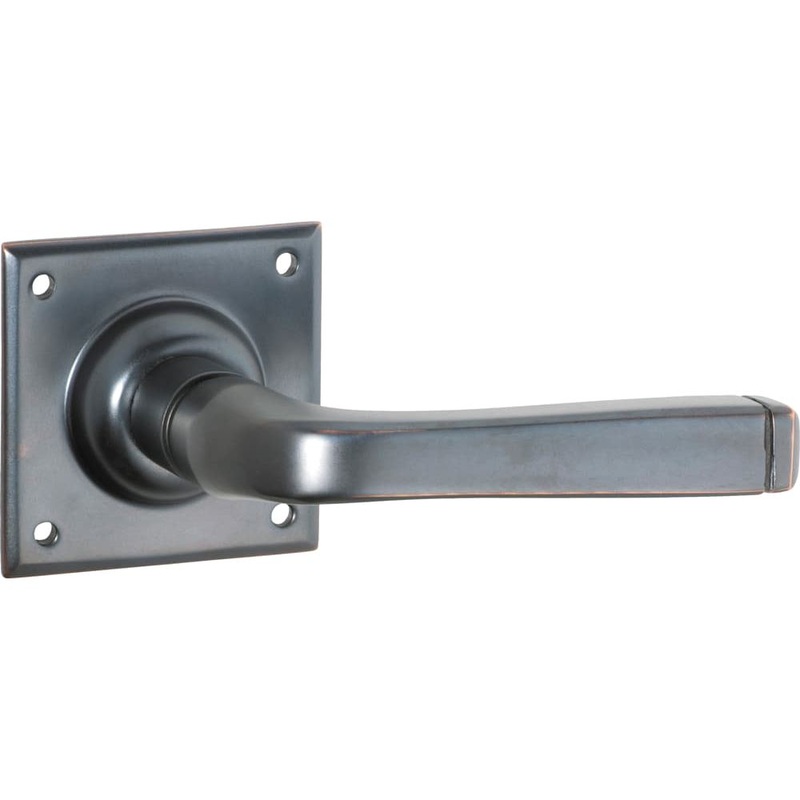 Door Lever Menton Square Rose Pair Antique Copper
