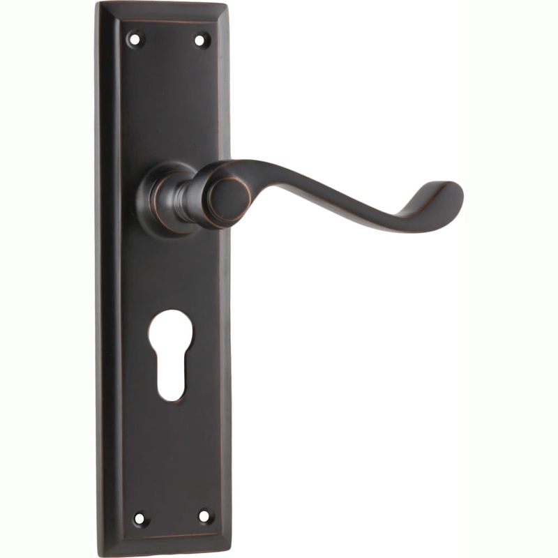 Door Lever Milton Euro Pair Antique Copper