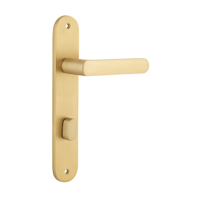 Door Lever Osaka Oval Privacy Pair Brushed Brass