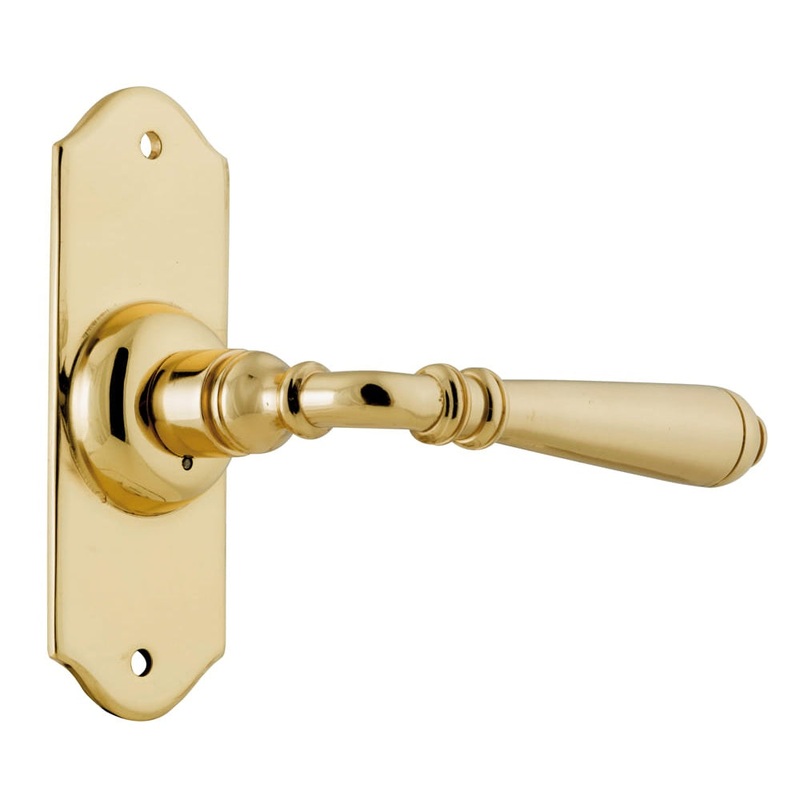 Door Lever Reims Latch Pair Polished Brass