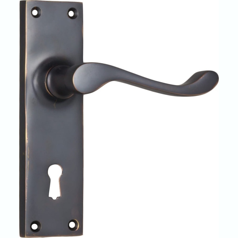 Door Lever Victorian Lock Pair Antique Copper