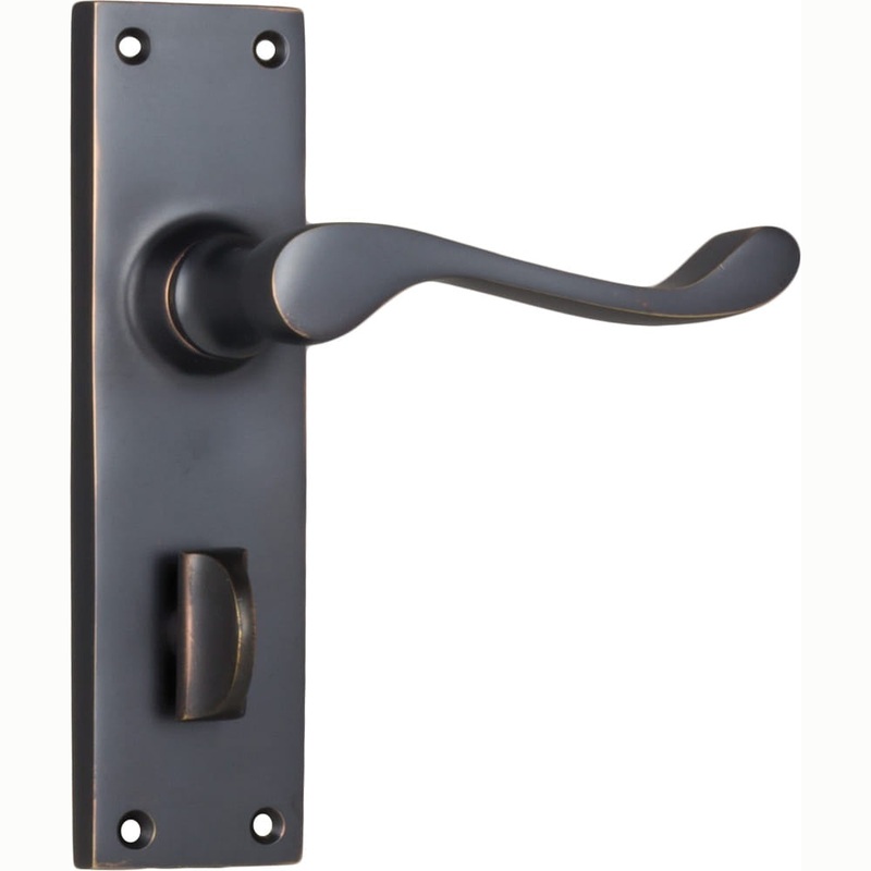 Door Lever Victorian Privacy Pair Antique Copper