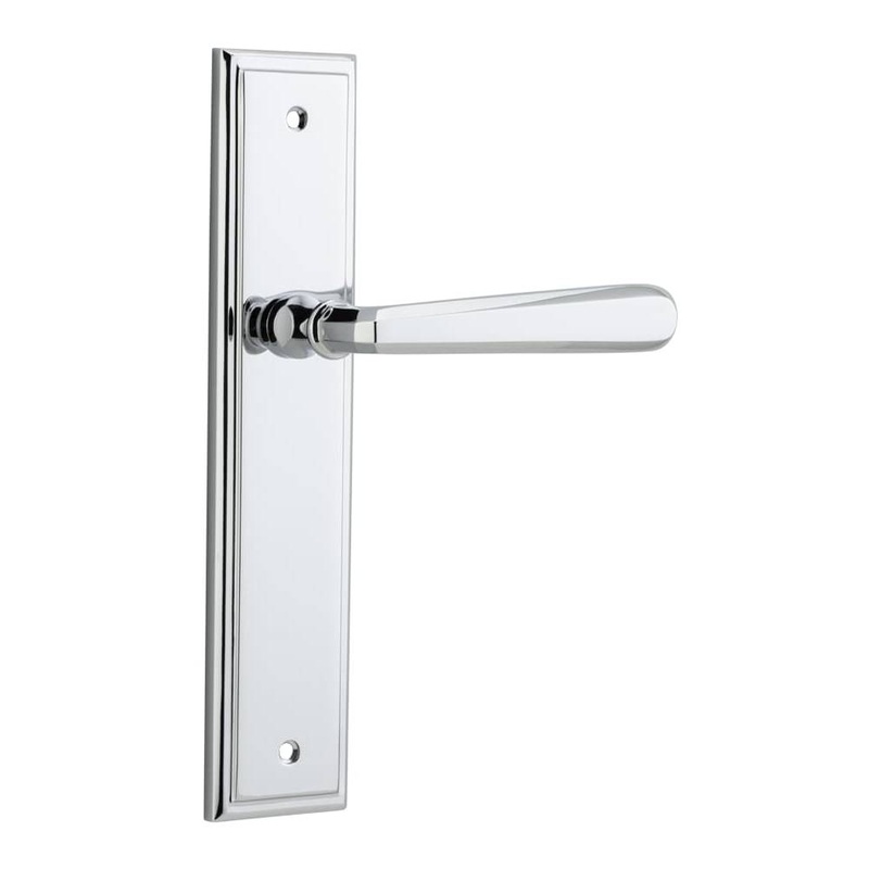 Door Lever Copenhagen Stepped Latch Pair Polished Chrome