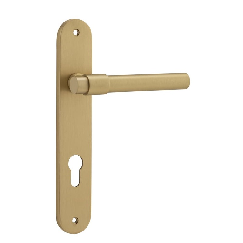 Door Lever Helsinki Oval Euro Pair Brushed Brass