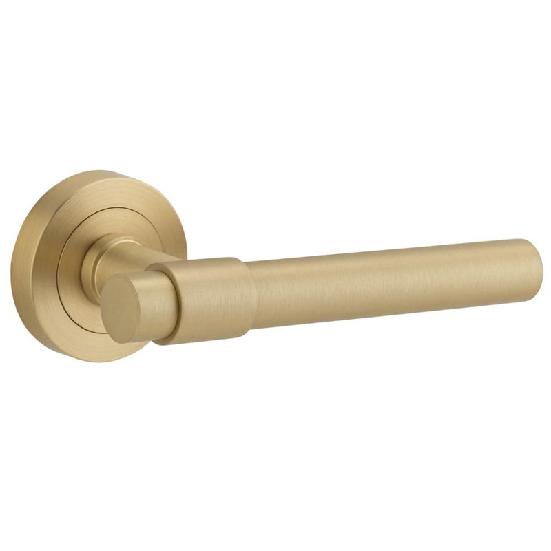 Door Lever Helsinki Round Rose Brushed Brass