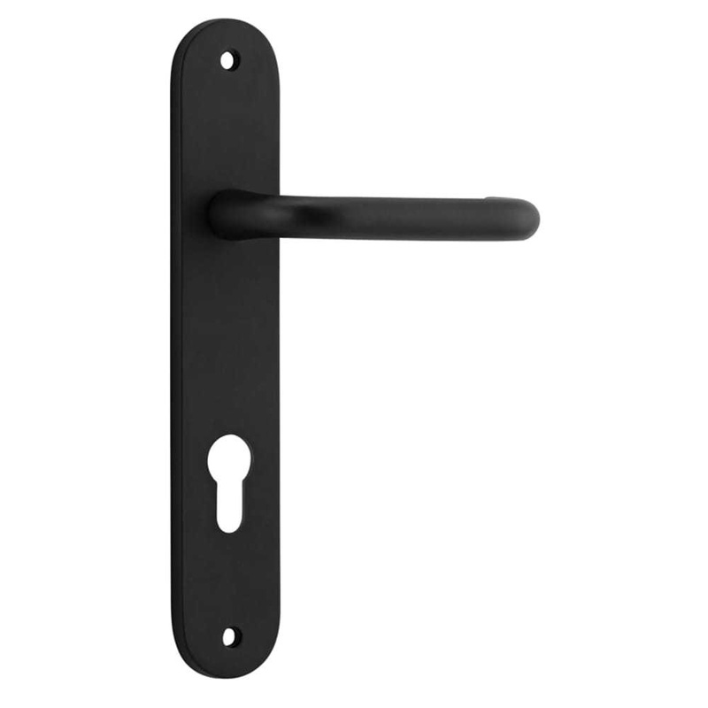 Door Lever Oslo Oval Euro Matt Black