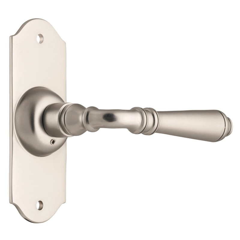 Door Lever Reims Latch Pair Satin Nickel