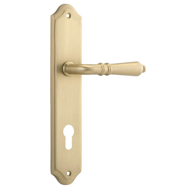 Door Lever Sarlat Shouldered Euro Brushed Brass