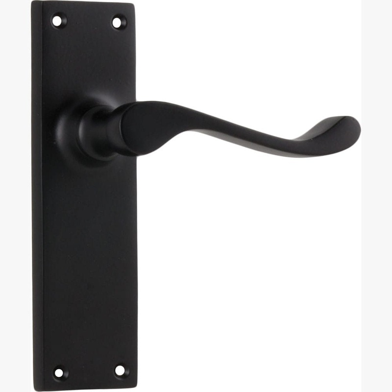 Door Lever Victorian Latch Pair Matt Black