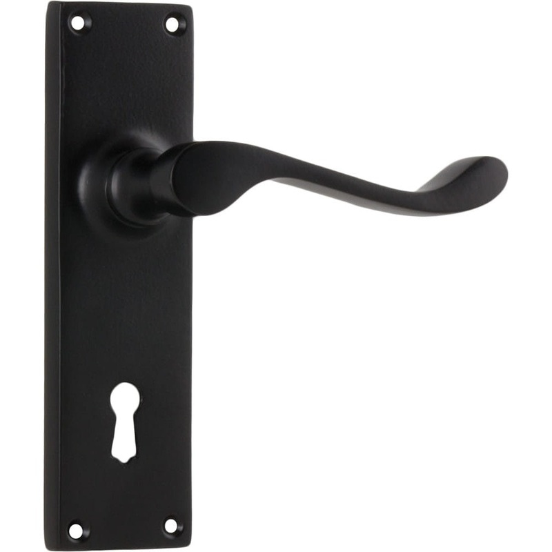 Door Lever Victorian Lock Pair Matt Black