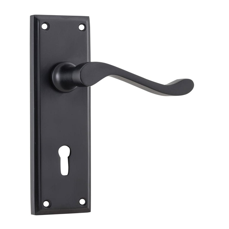 Door Lever Camden Lock Pair Matt Black
