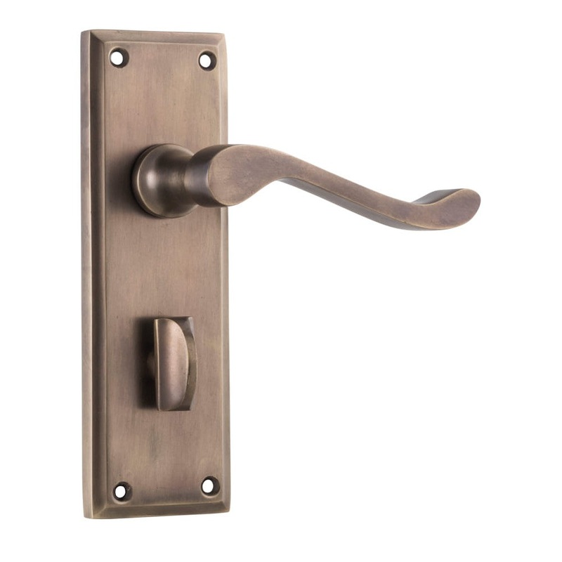 Door Lever Camden Privacy Pair Antique Brass