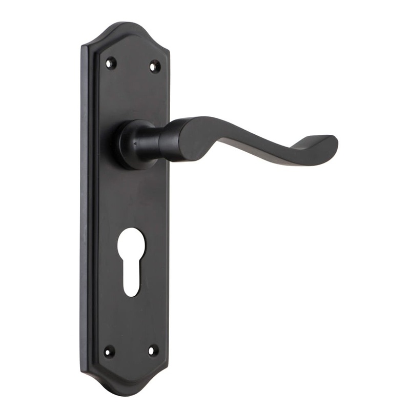 Door Lever Henley Euro Pair Matt Black