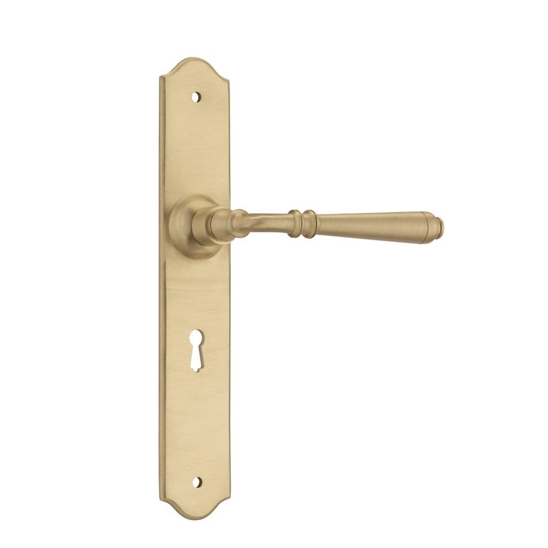 Door Lever Reims Lock Pair Satin Brass