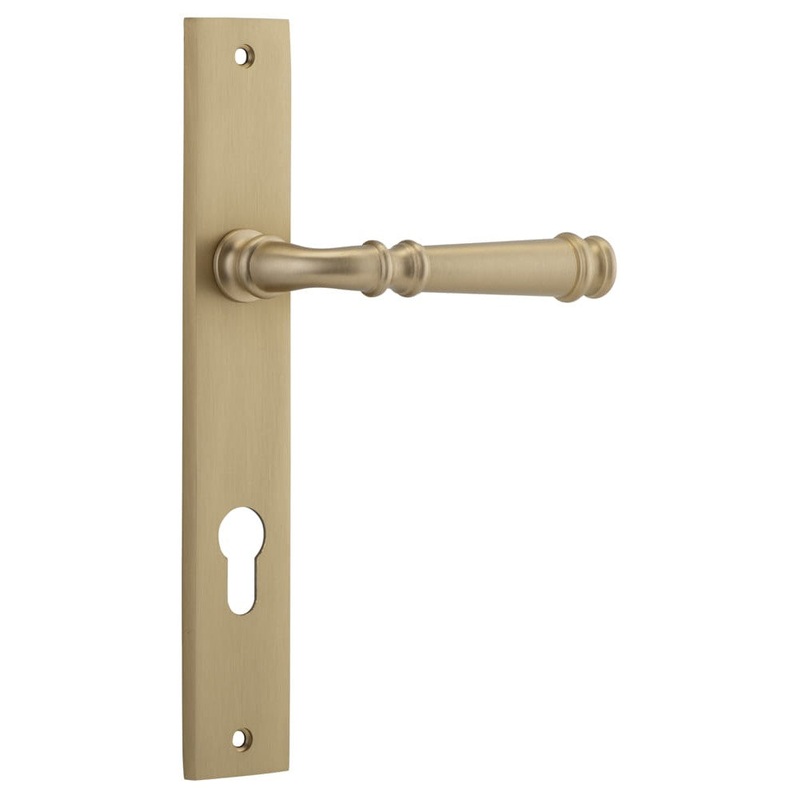Door Lever Verona Rectangular Euro Brushed Brass