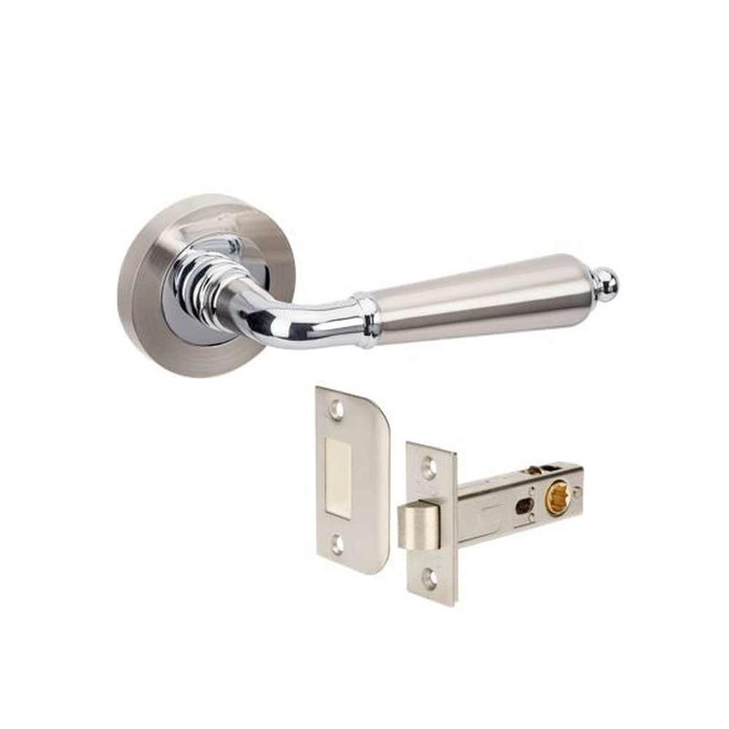 Zanda Oxford Passage Lever Set Brushed Nickel and Chrome Plated (Two-Toned)