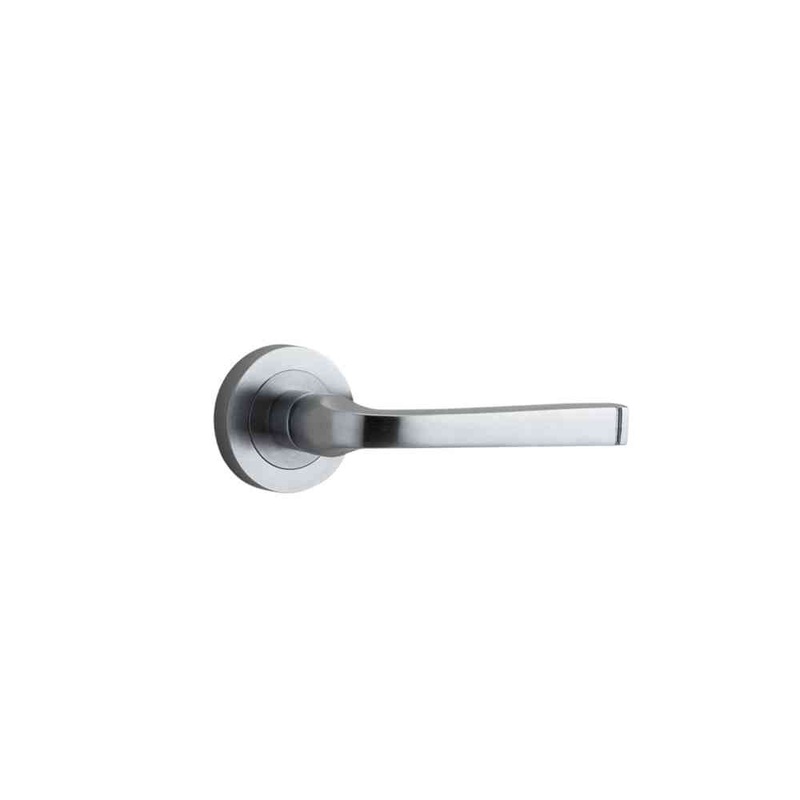 Door Lever Annecy Round Rose Brushed Chrome