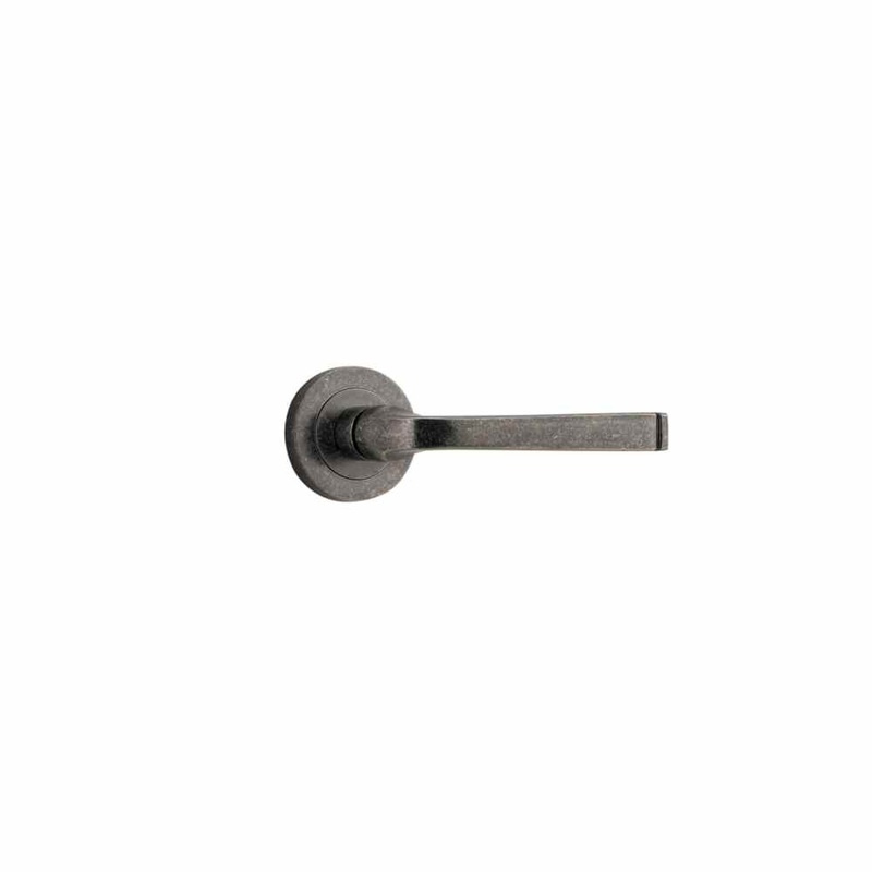 Door Lever Annecy Round Rose Distressed Nickel