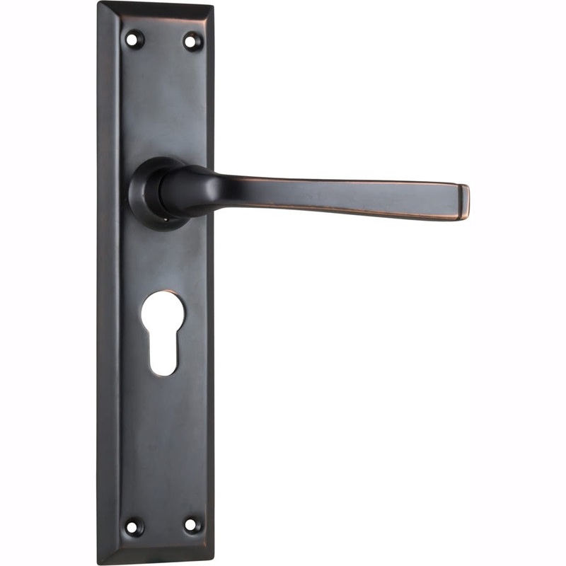 Door Lever Menton Euro Pair Antique Copper