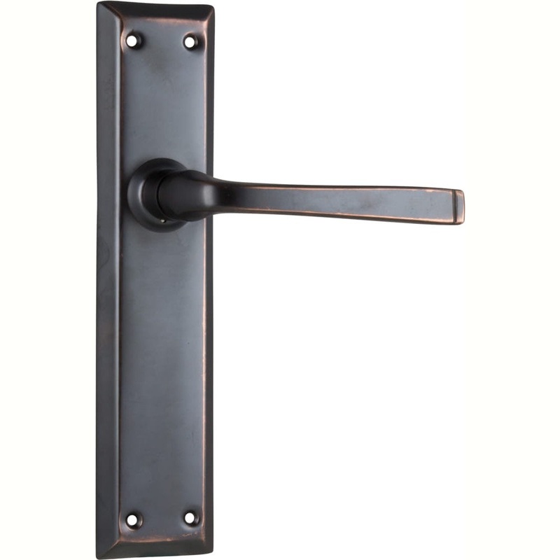 Door Lever Menton Latch Pair Antique Copper
