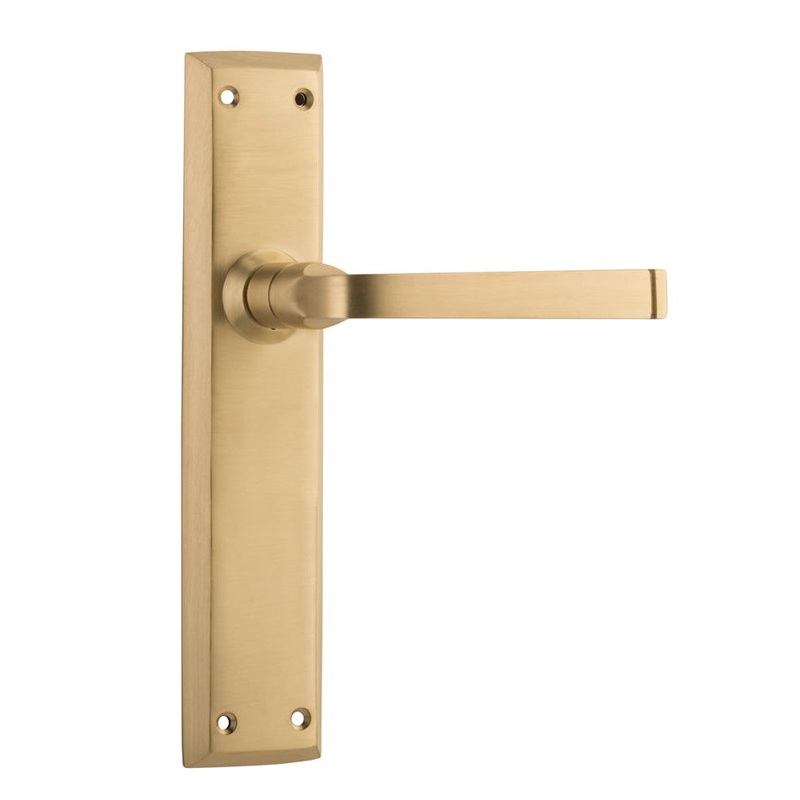 Door Lever Menton Latch Pair Unlacquered Satin Brass
