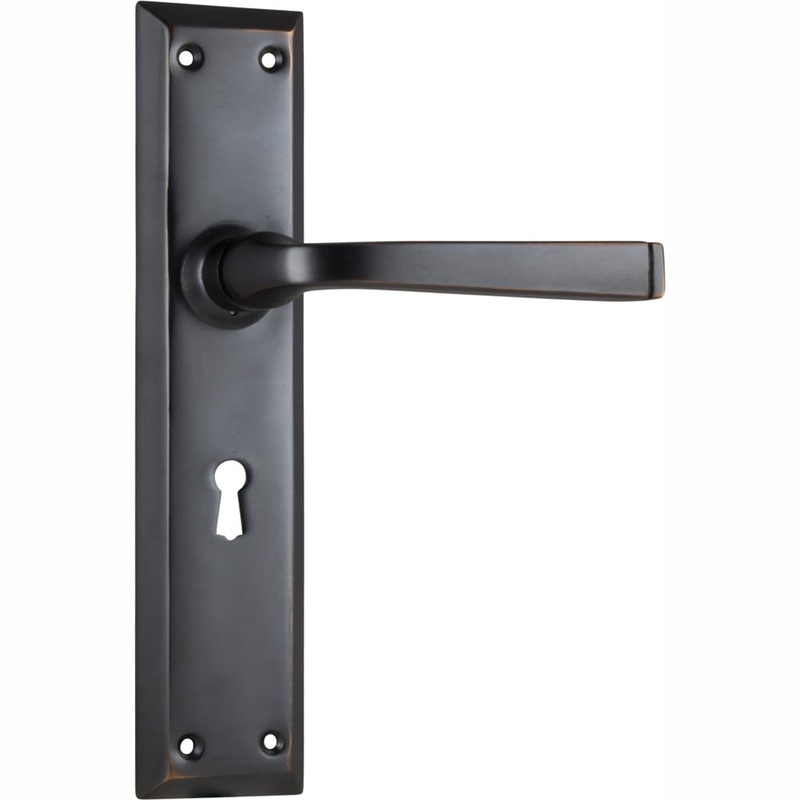 Door Lever Menton Lock Pair Antique Copper