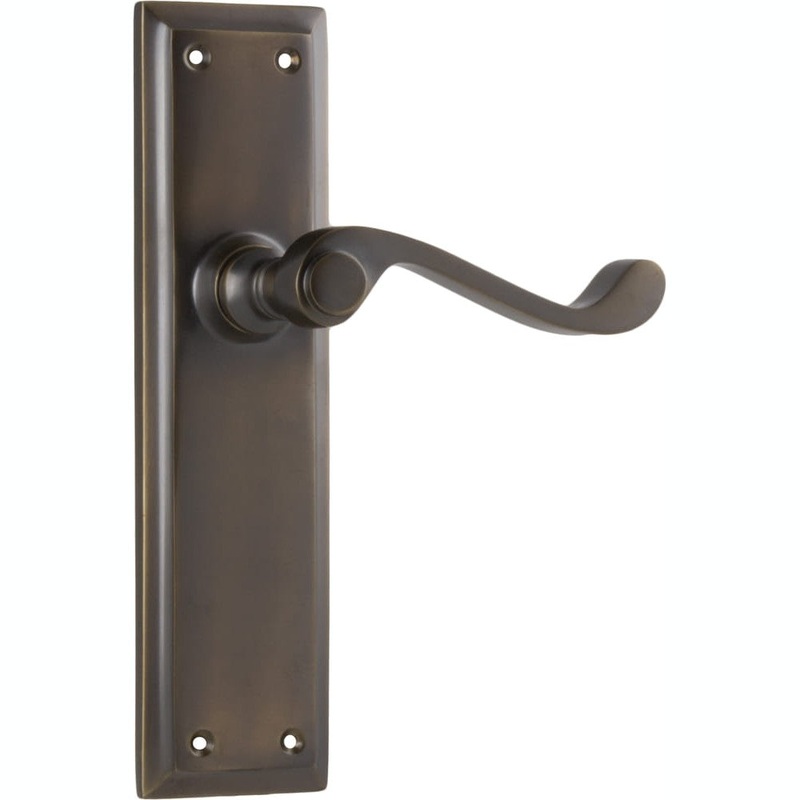 Door Lever Milton Latch Pair Antique Brass