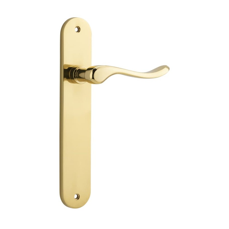 Door Lever Stirling Oval Latch Pair Polished Brass