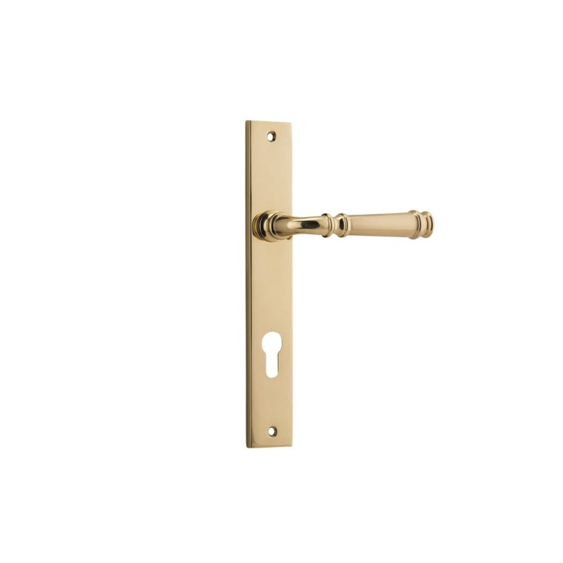Door Lever Verona Rectangular Euro Polished Brass