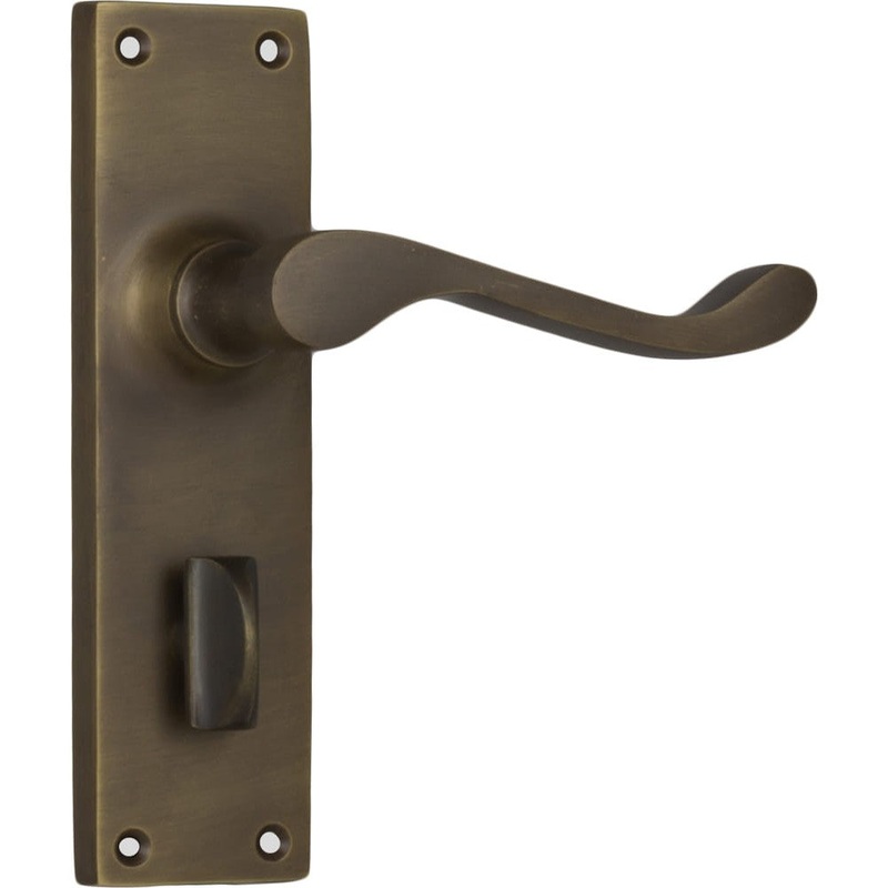 Door Lever Victorian Privacy Pair Antique Brass
