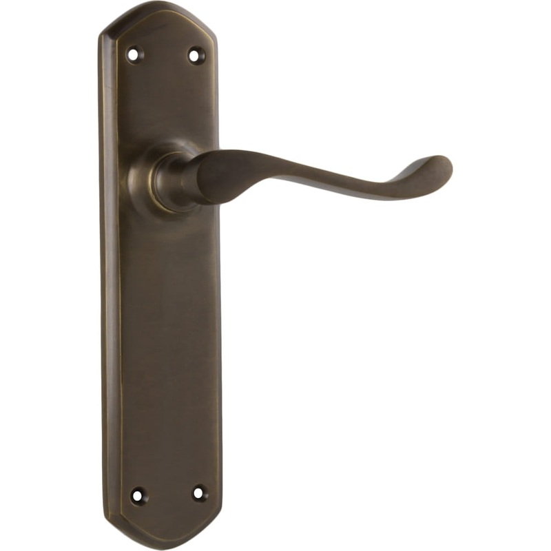 Door Lever Windsor Latch Pair Antique Brass