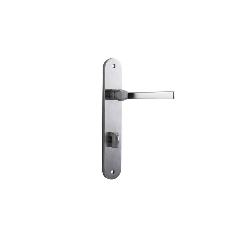 Door Lever Annecy Oval Privacy Brushed Chrome
