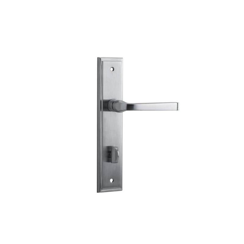 Door Lever Annecy Stepped Privacy Brushed Chrome