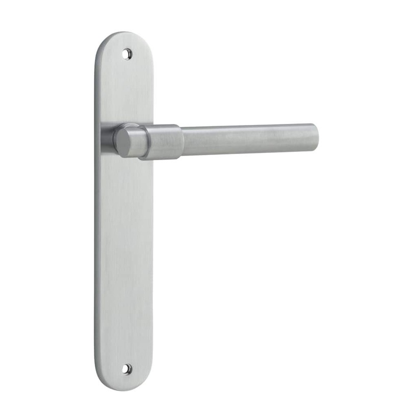Door Lever Helsinki Oval Latch Pair Brushed Chrome