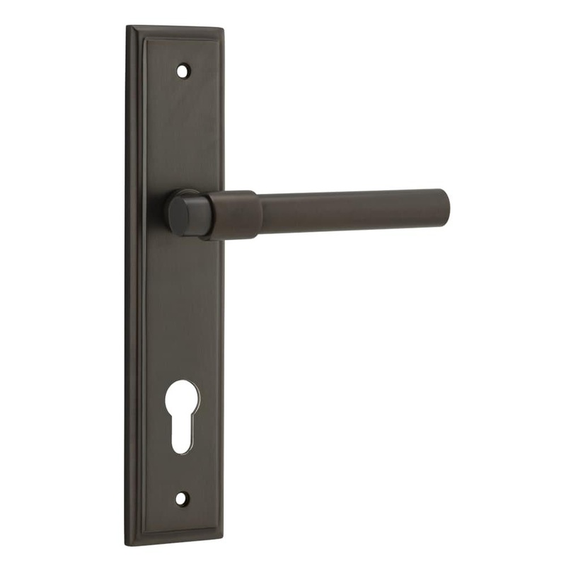 Door Lever Helsinki Stepped Euro Pair Signature Brass